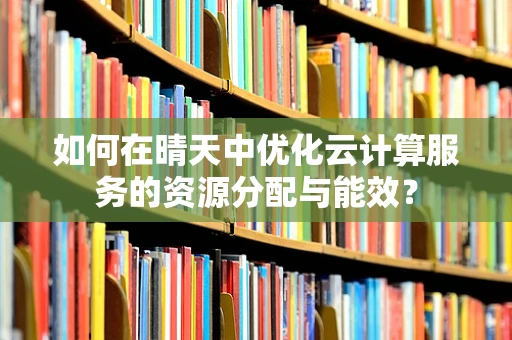 如何在晴天中优化云计算服务的资源分配与能效？