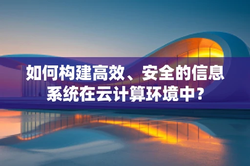 如何构建高效、安全的信息系统在云计算环境中？