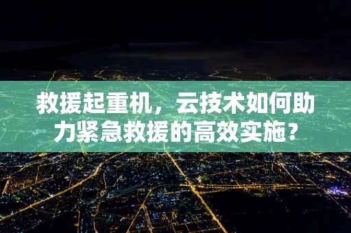 救援起重机，云技术如何助力紧急救援的高效实施？