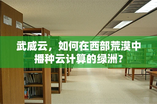 武威云，如何在西部荒漠中播种云计算的绿洲？