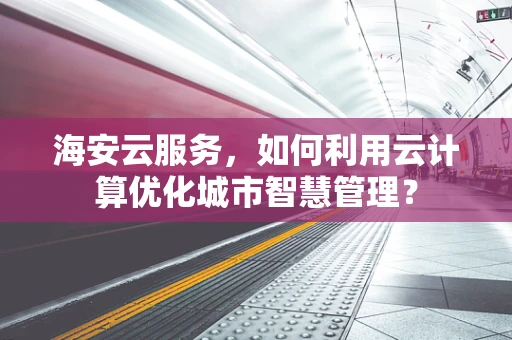 海安云服务，如何利用云计算优化城市智慧管理？